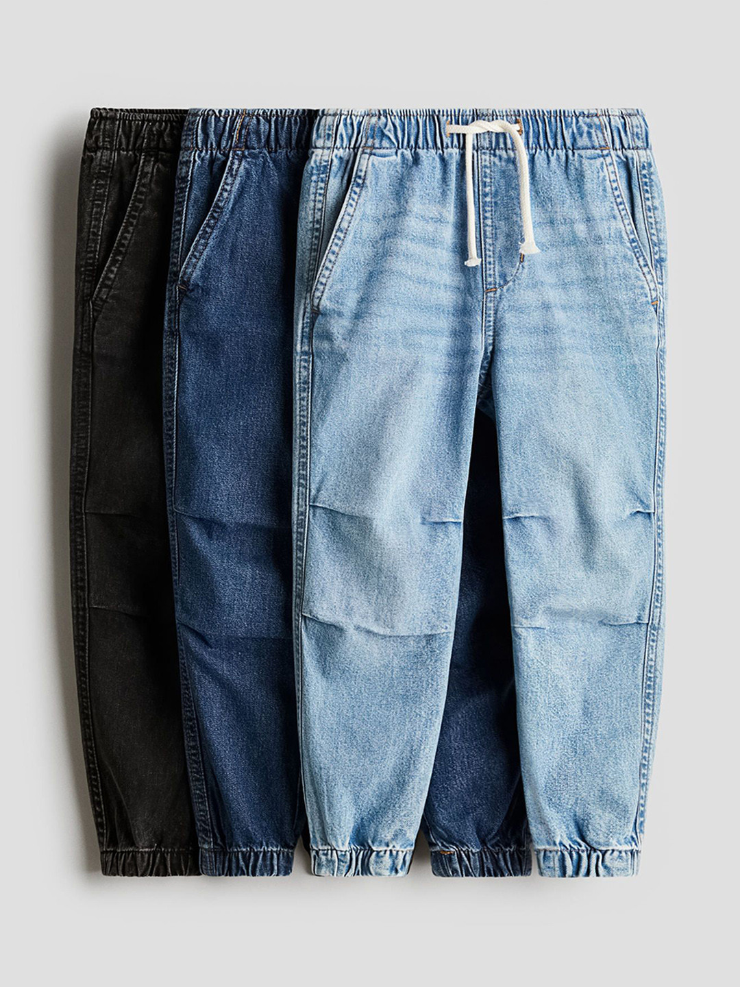 

H&M Boys 3-Pack Denim Joggers, Blue
