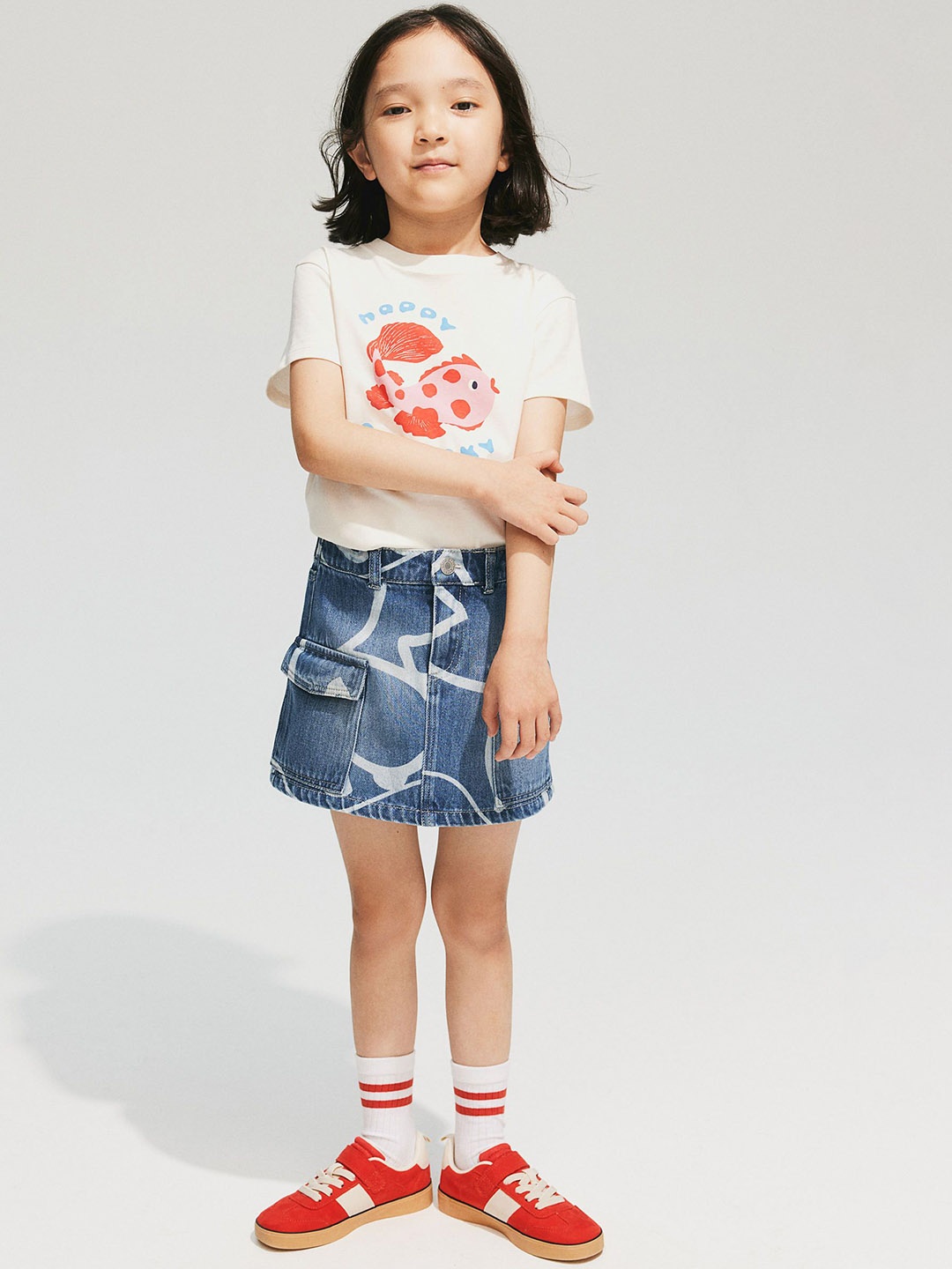 

H&M Cargo Denim Skirt, Blue
