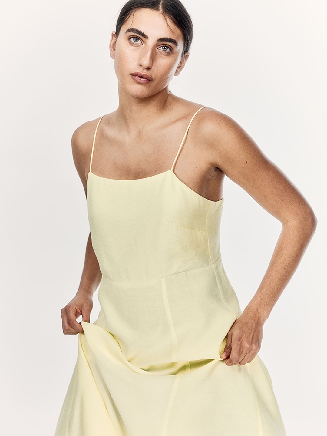 

H&M Midi Strappy Dress, Yellow