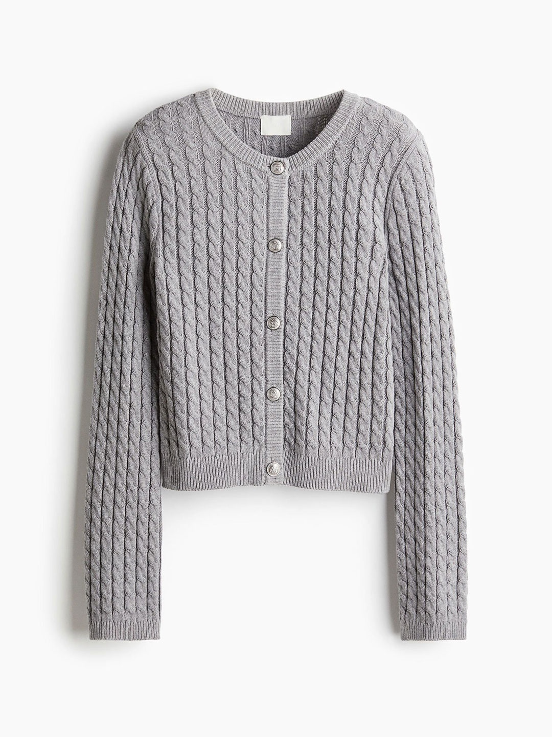 

H&M Cable-Knit Cardigan, Grey