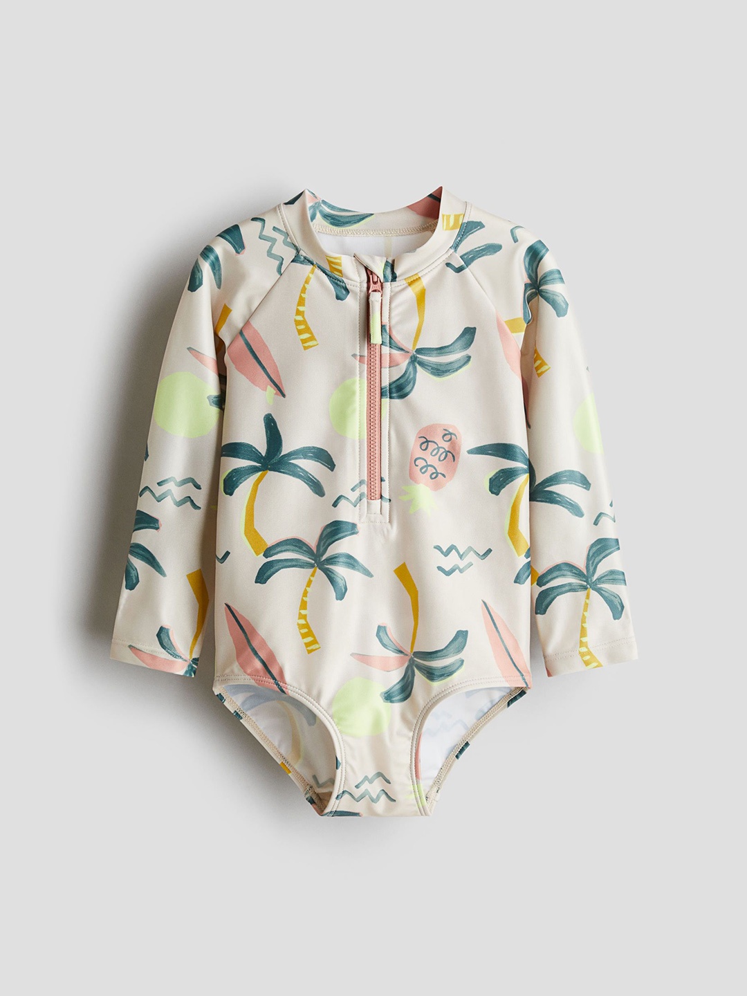 

H&M Girls Long-Sleeved Swimsuit, Beige