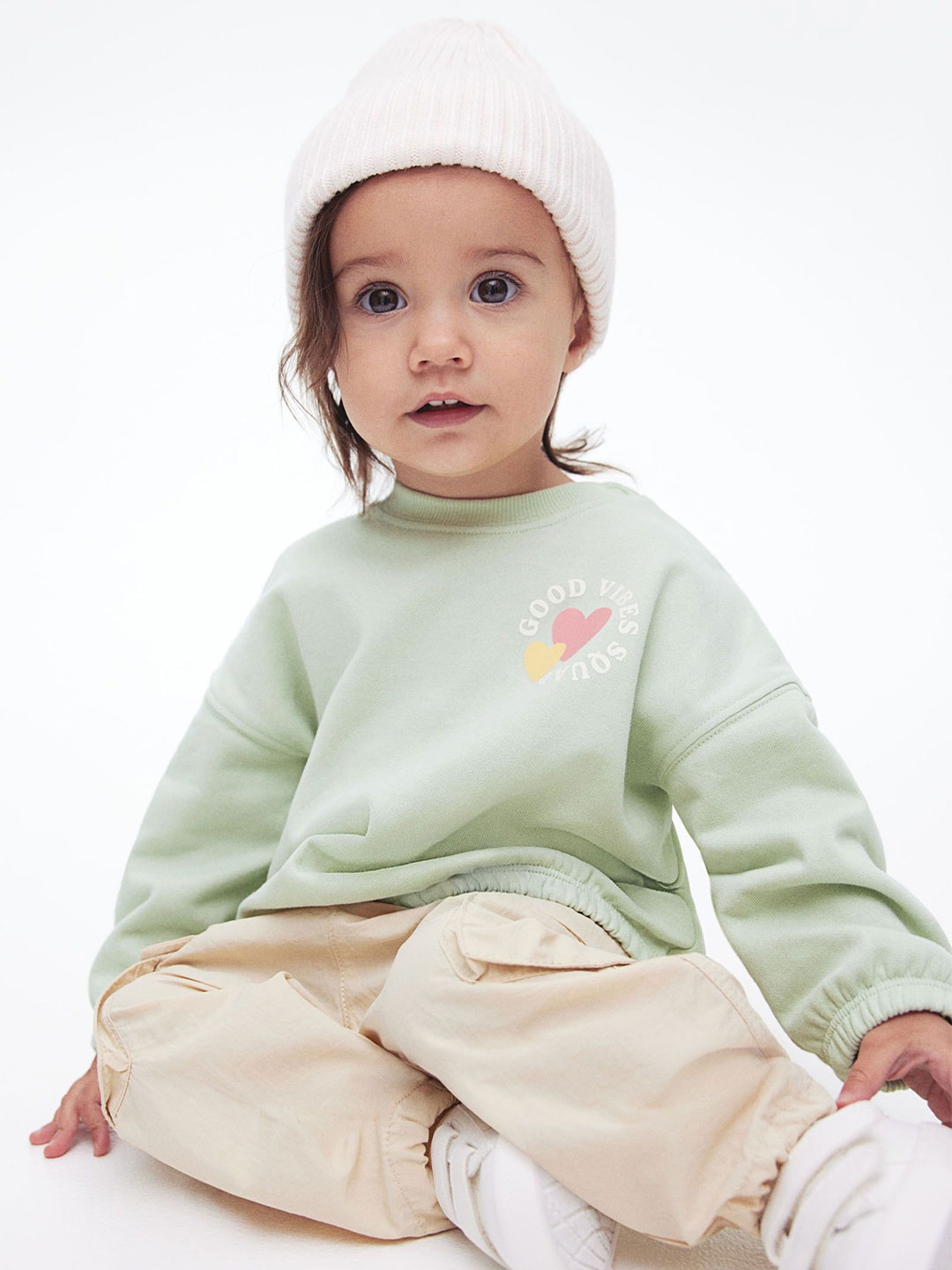 

H&M Printed Sweatshirt, Green