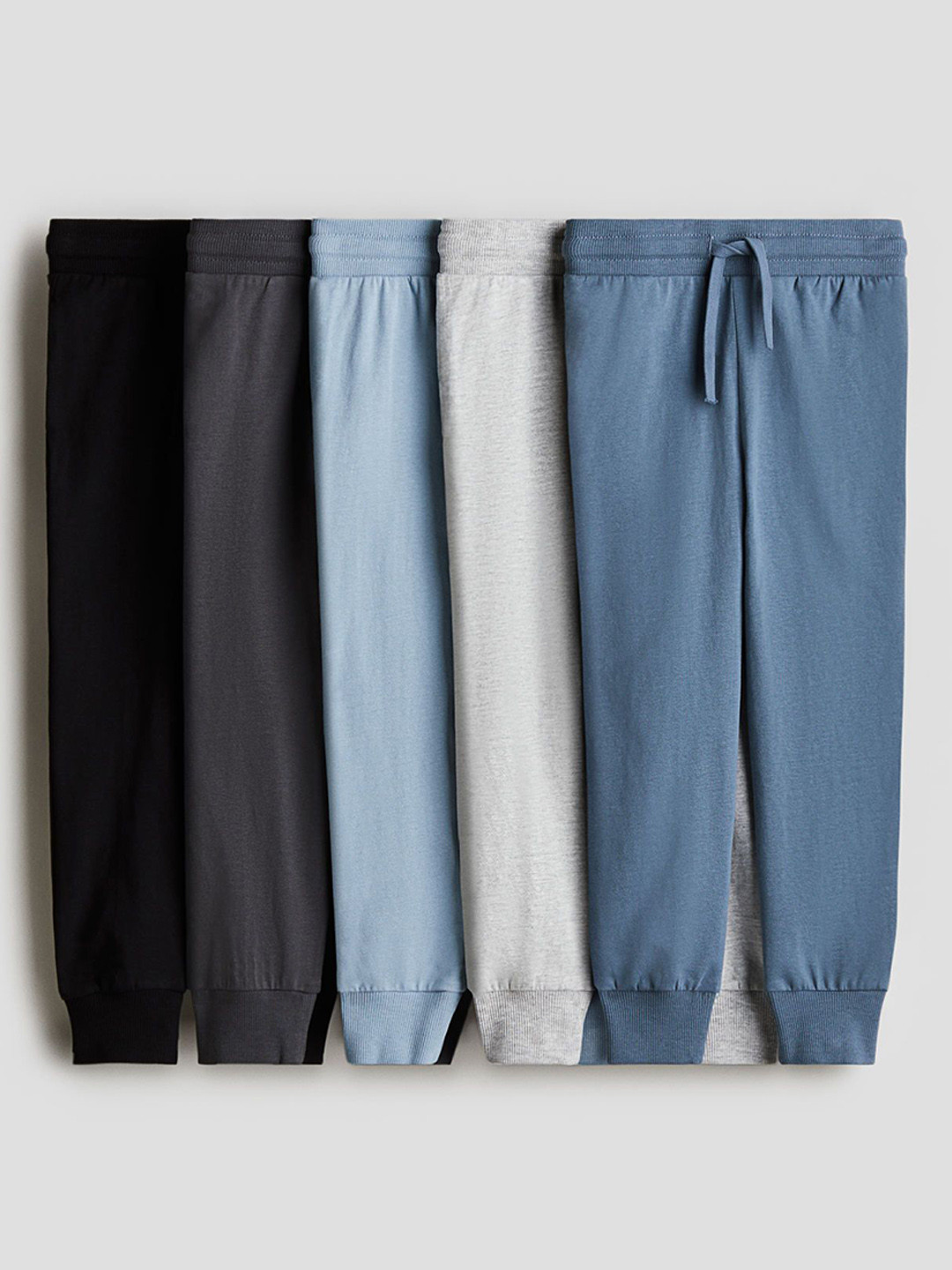 

H&M Boys 5-Pack Cotton Jersey Joggers, Blue