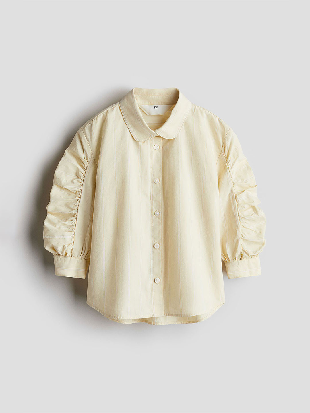 

H&M Balloon-Sleeve Cotton Shirt, Yellow