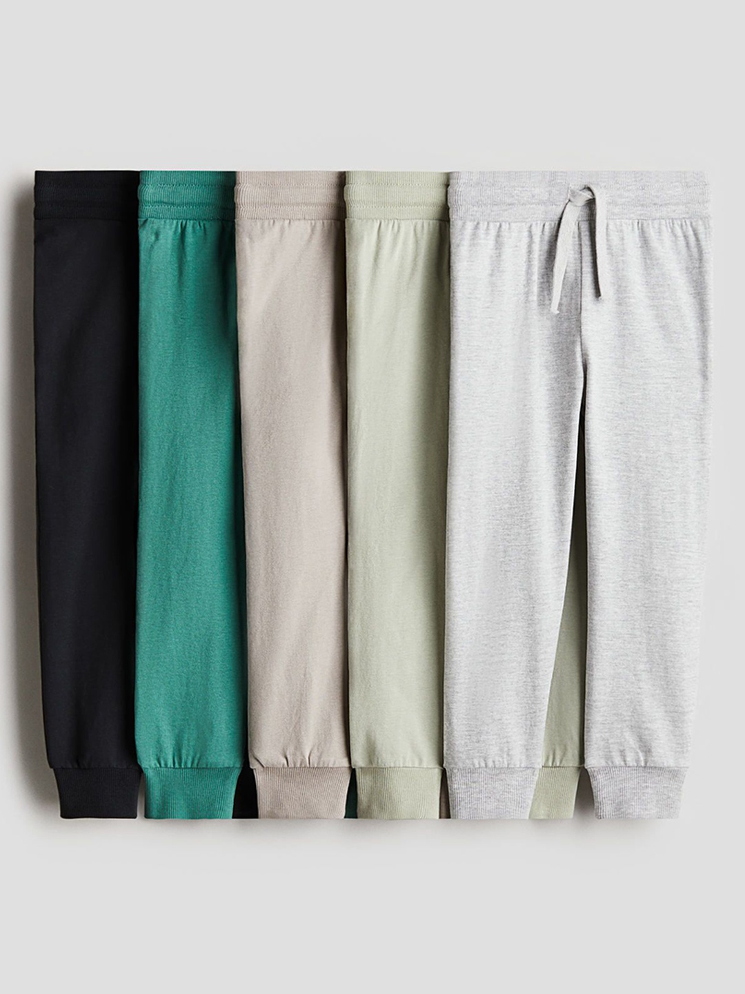 

H&M Boys 5-Pack Cotton Jersey Joggers, Green