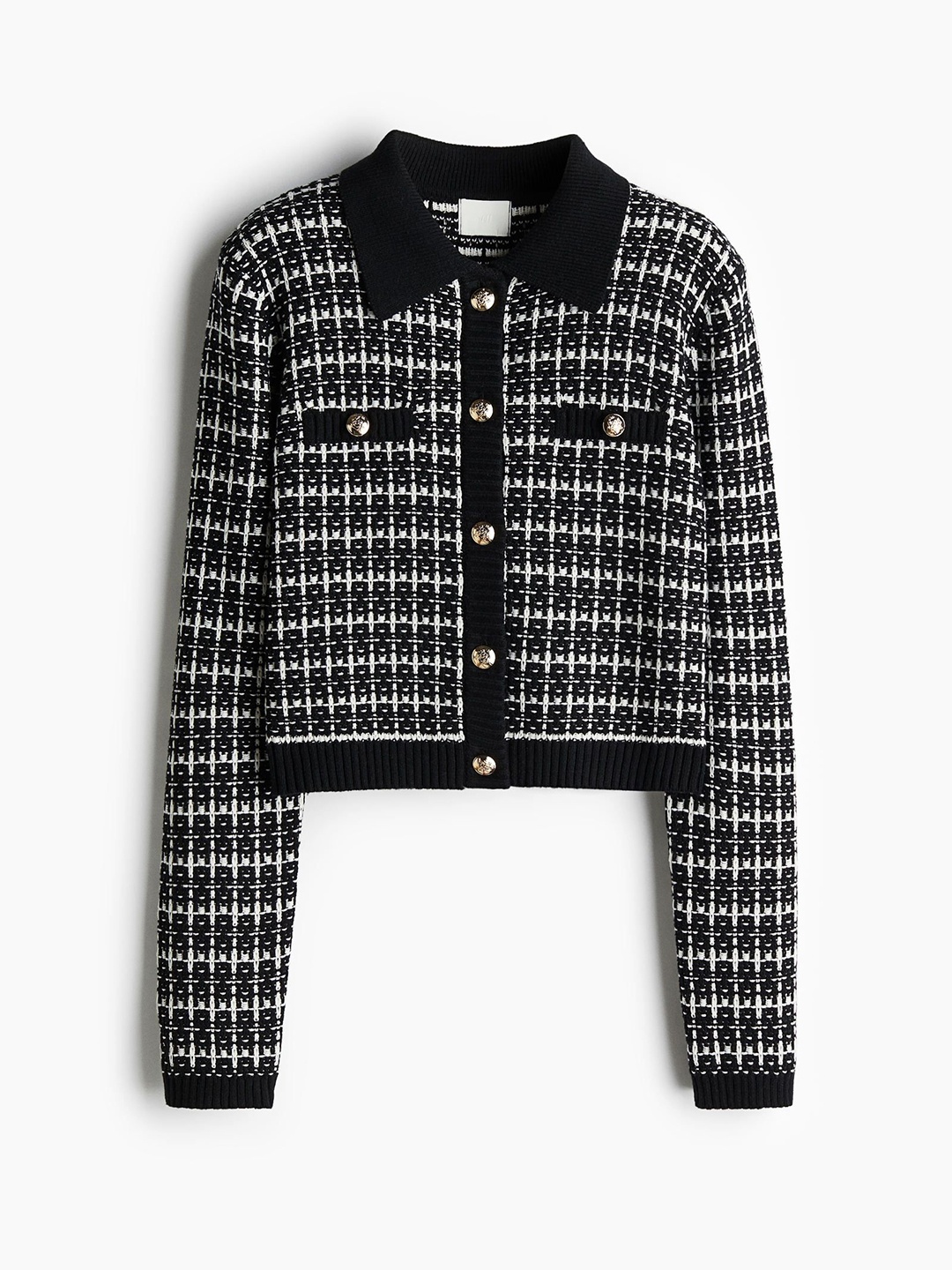 

H&M Collared Cardigan, Black