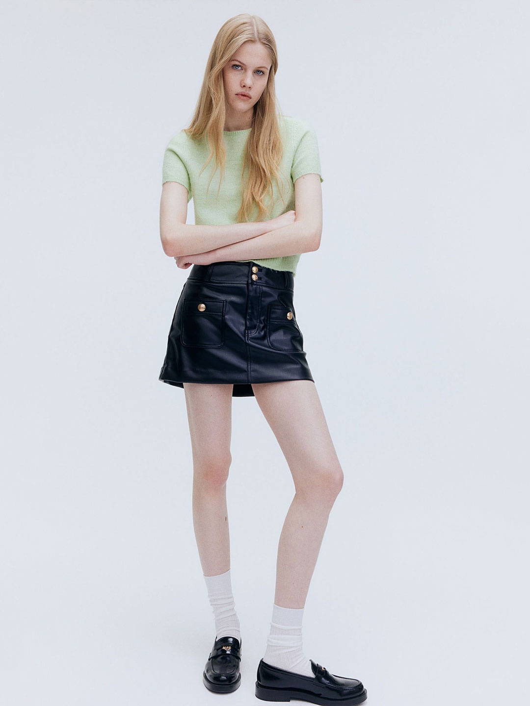 

H&M Fine-Knit T-Shirt, Green