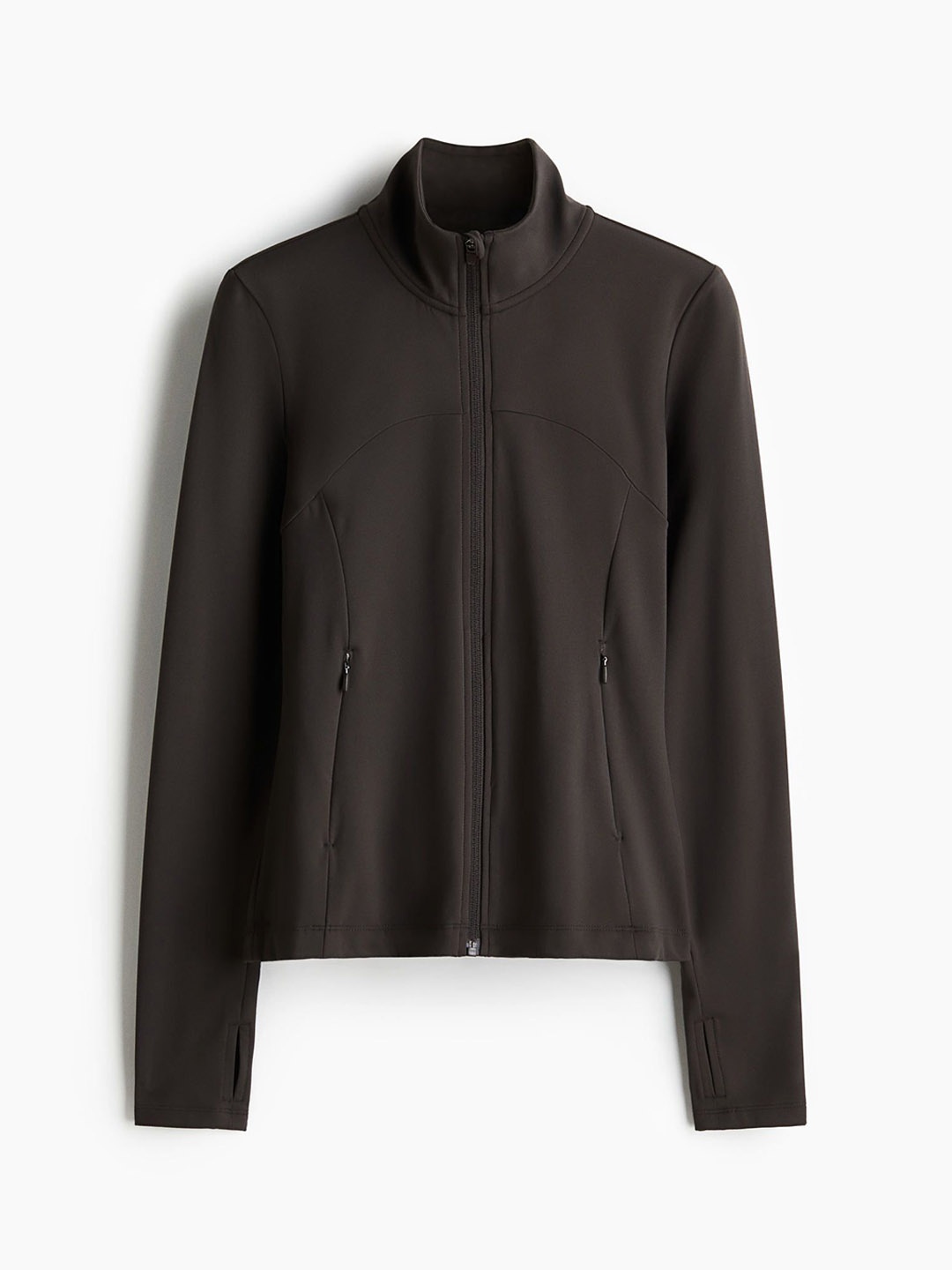 

H&M Zip-Through Sports Jacket In SoftMove, Brown
