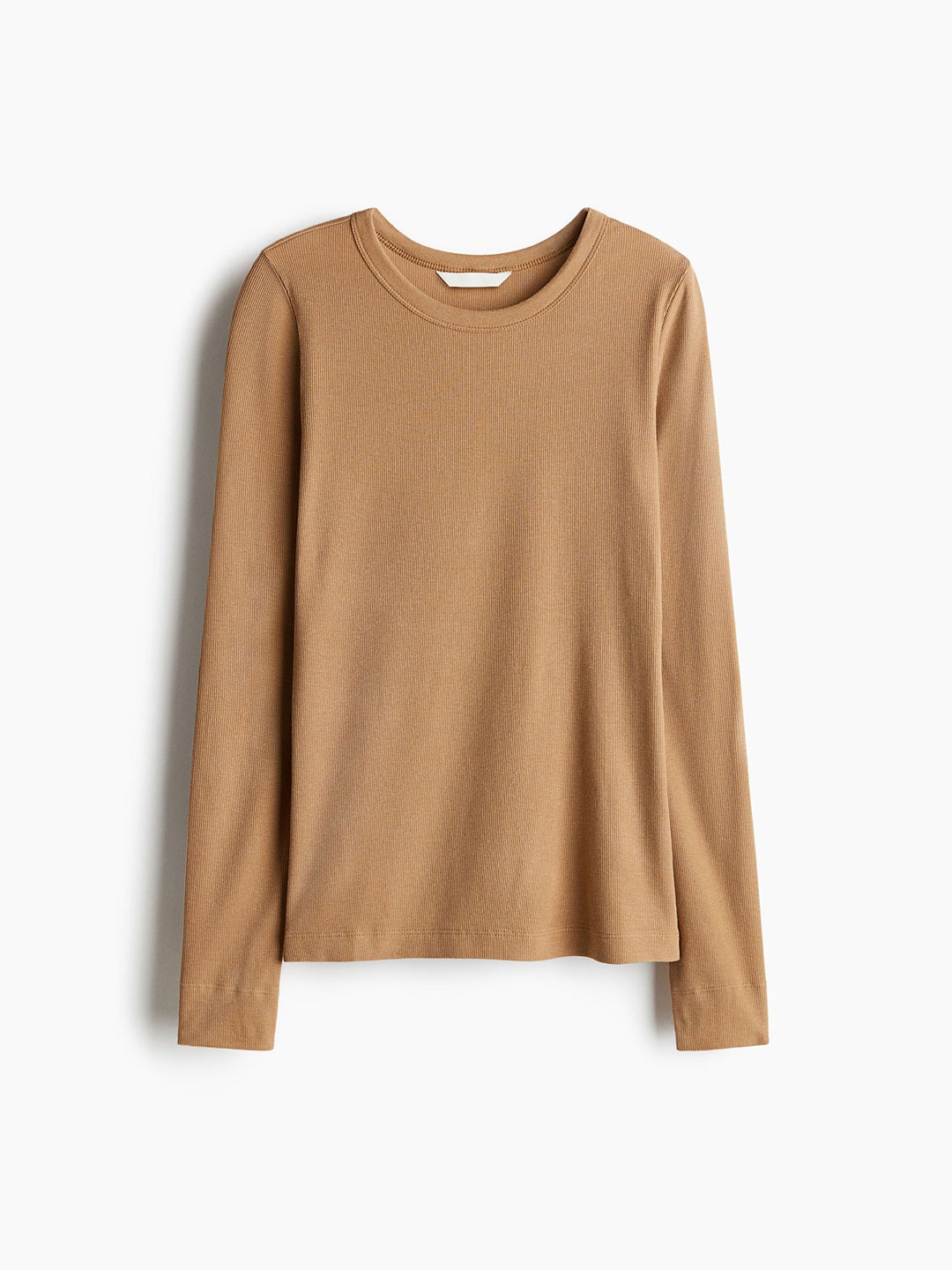 

H&M Women Ribbed Modal-Blend Top, Brown