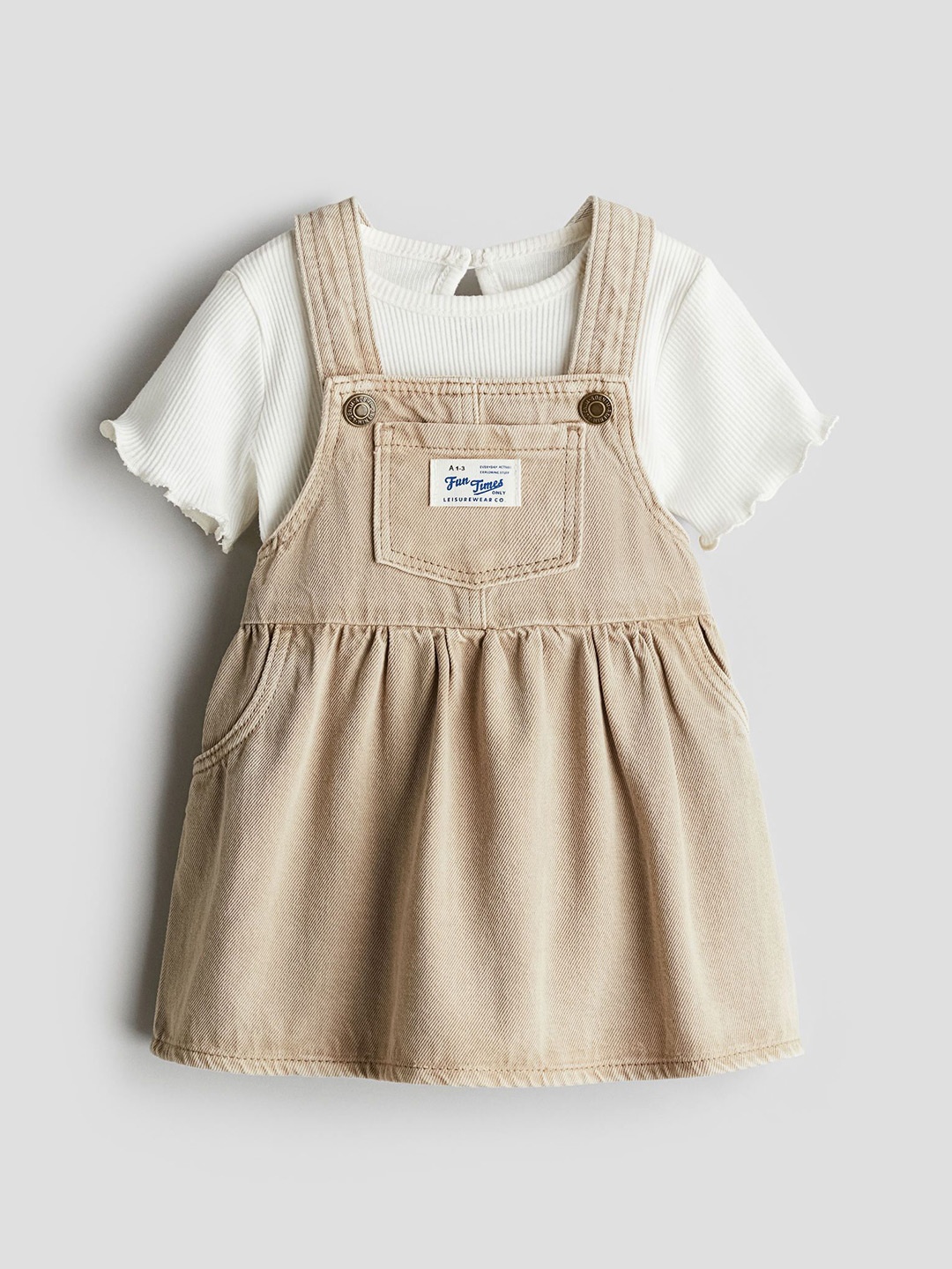 

H&M 2-Piece Dress And Top Set, Beige
