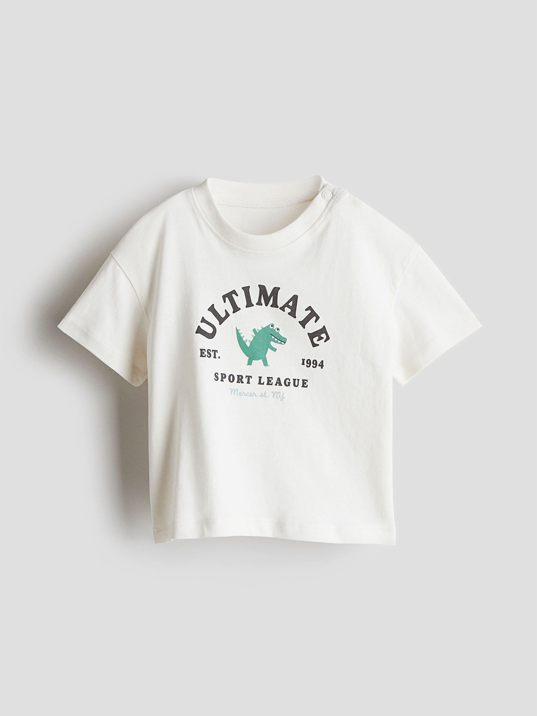 

H&M Printed Cotton T-Shirt, White