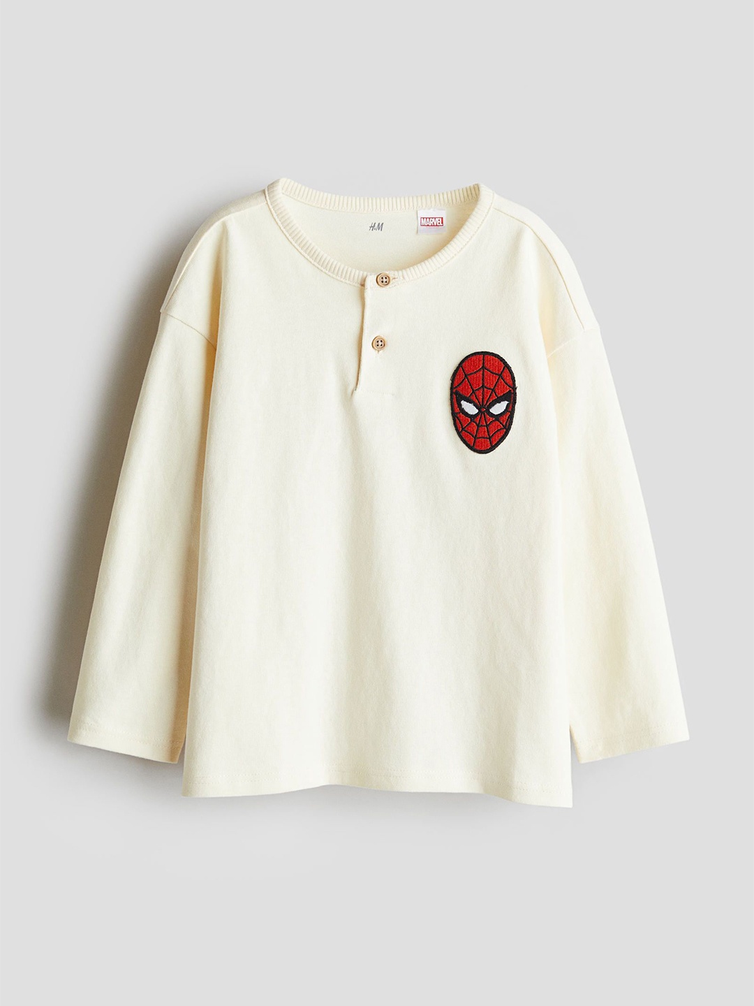 

H&M Cotton Henley T-Shirt, Yellow