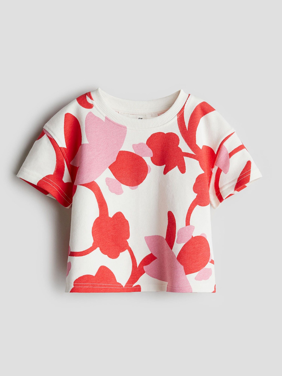 

H&M Printed Cotton T-Shirt, White