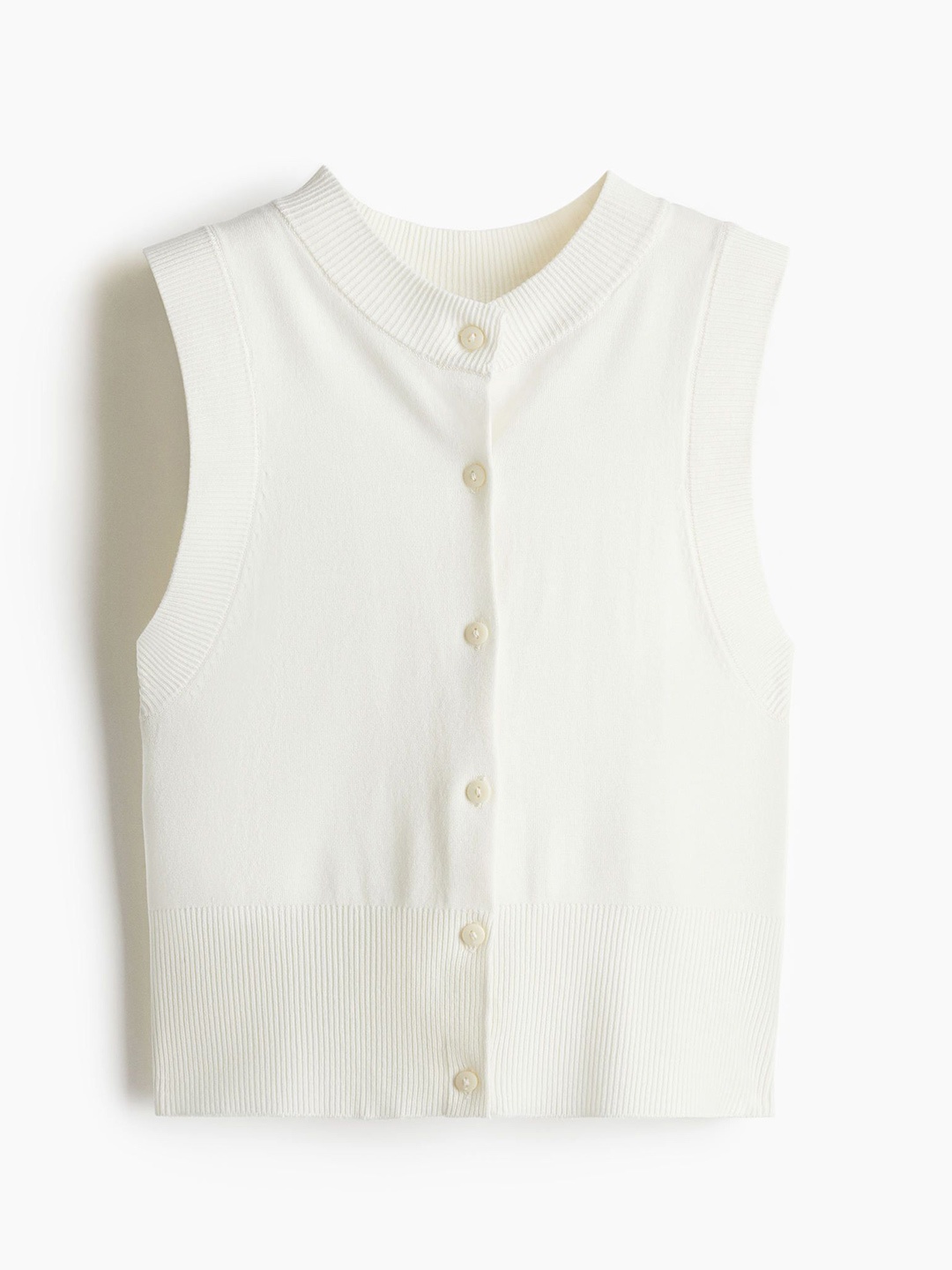 

H&M Women Button-Front Sweater Vest, White