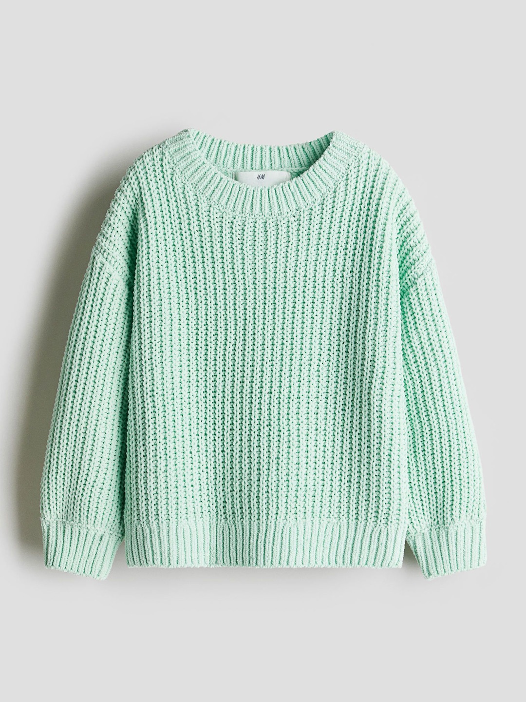 

H&M Girls Chenille-Knit Jumper Sweater, Green