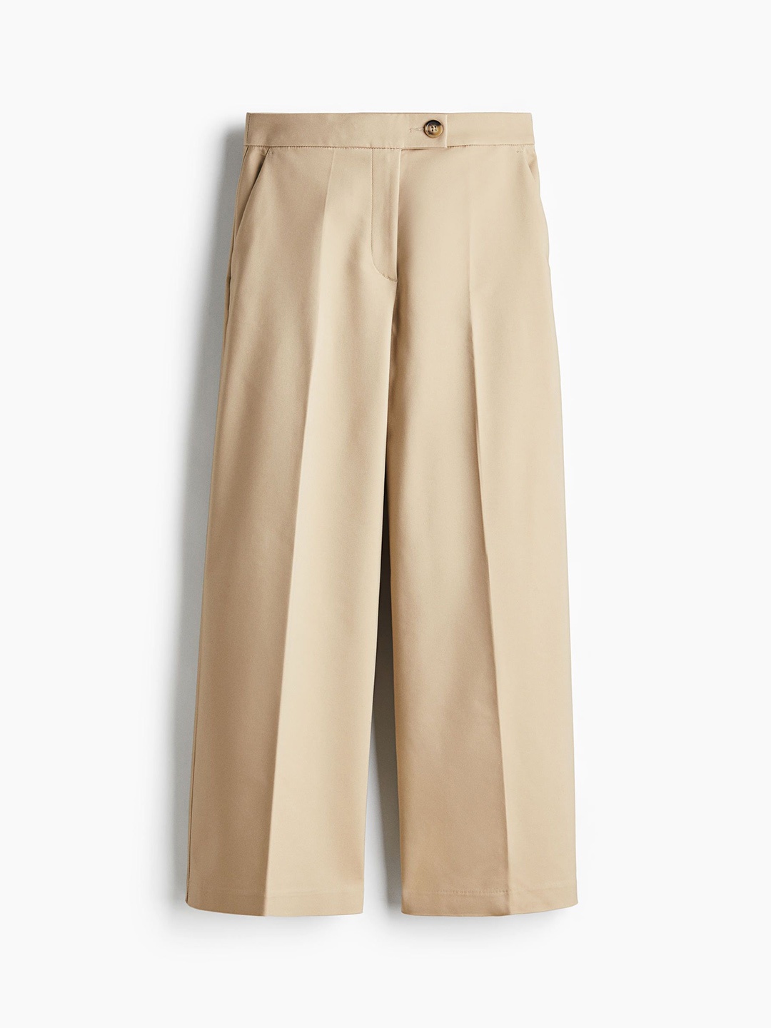 

H&M Women Wide Tailored Trousers, Beige
