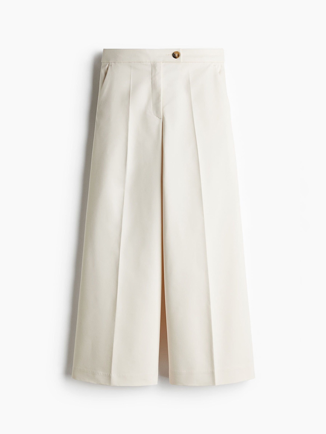 

H&M Wide Tailored Trousers, Beige