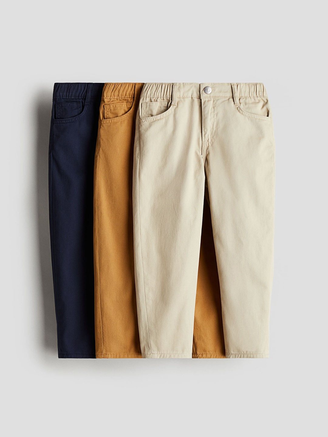 

H&M Boys 3-Pack Twill Trousers, Orange