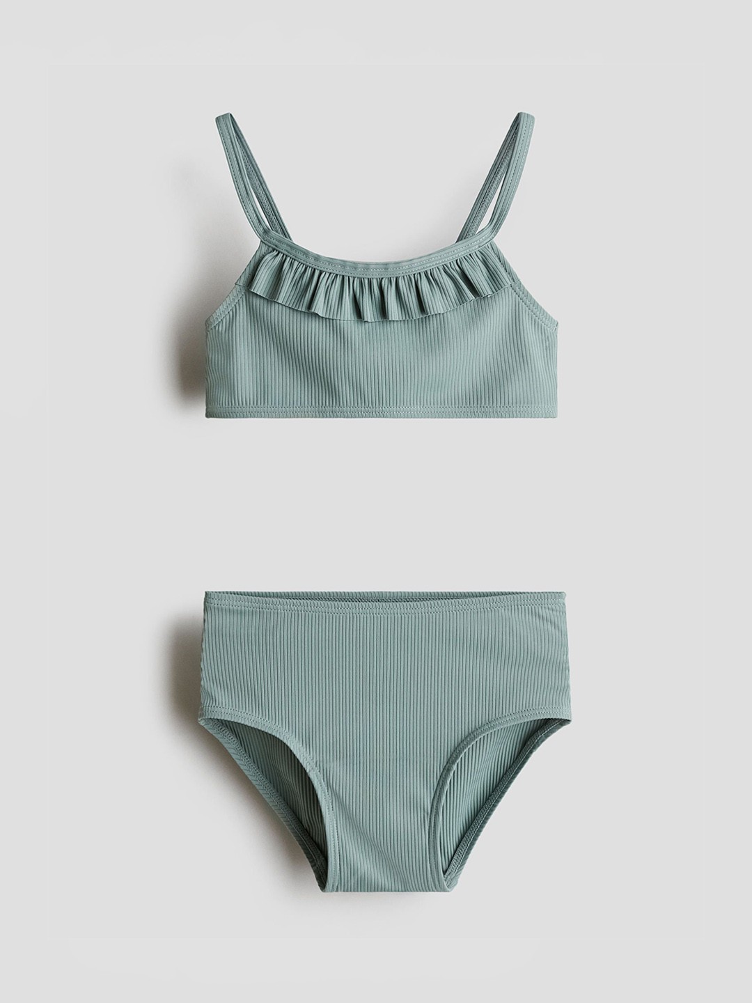 

H&M Girls Ribbed Bikini, Green