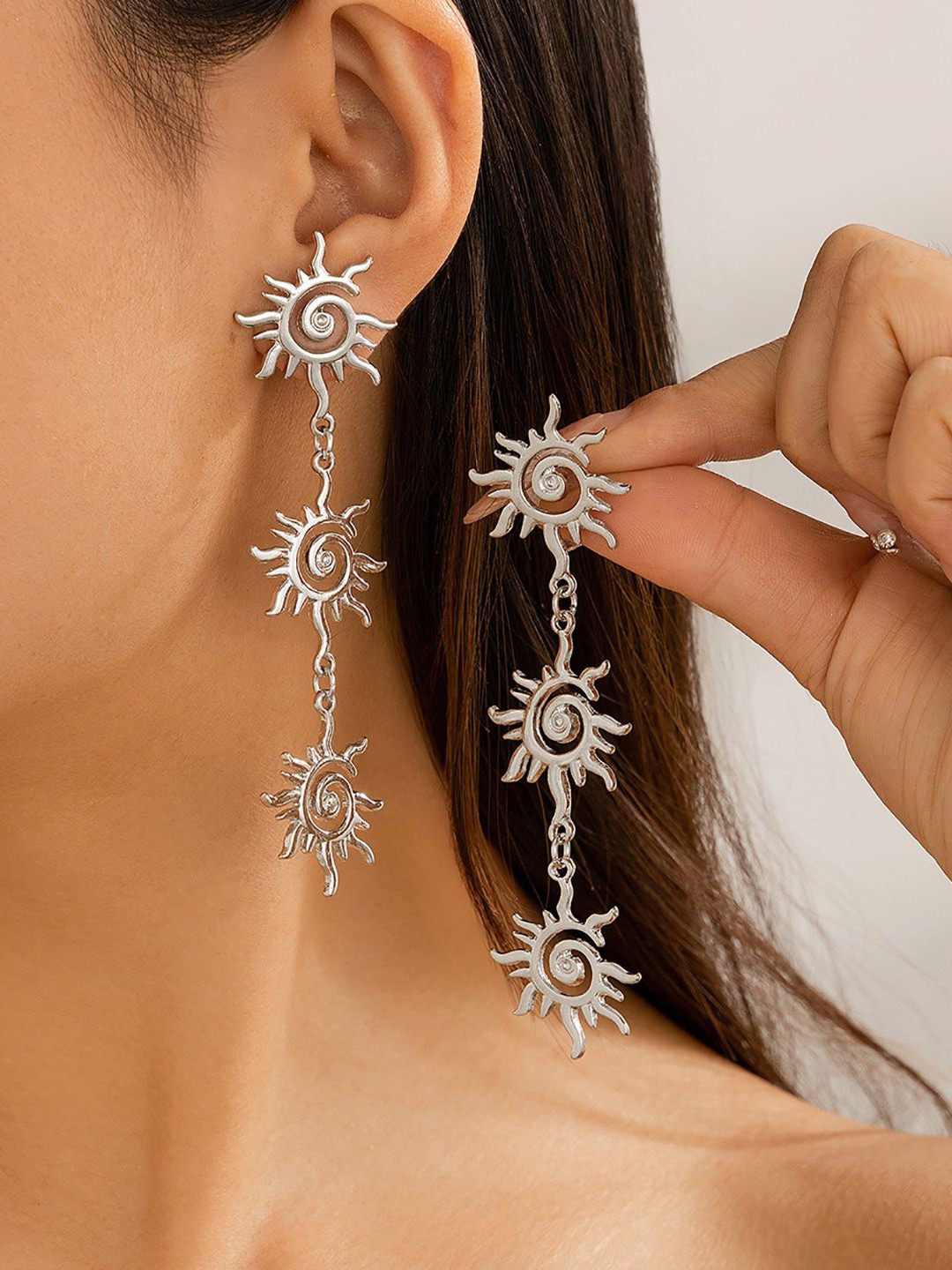 

StyleCast x Revolte Silver-Plated Circular Drop Earrings
