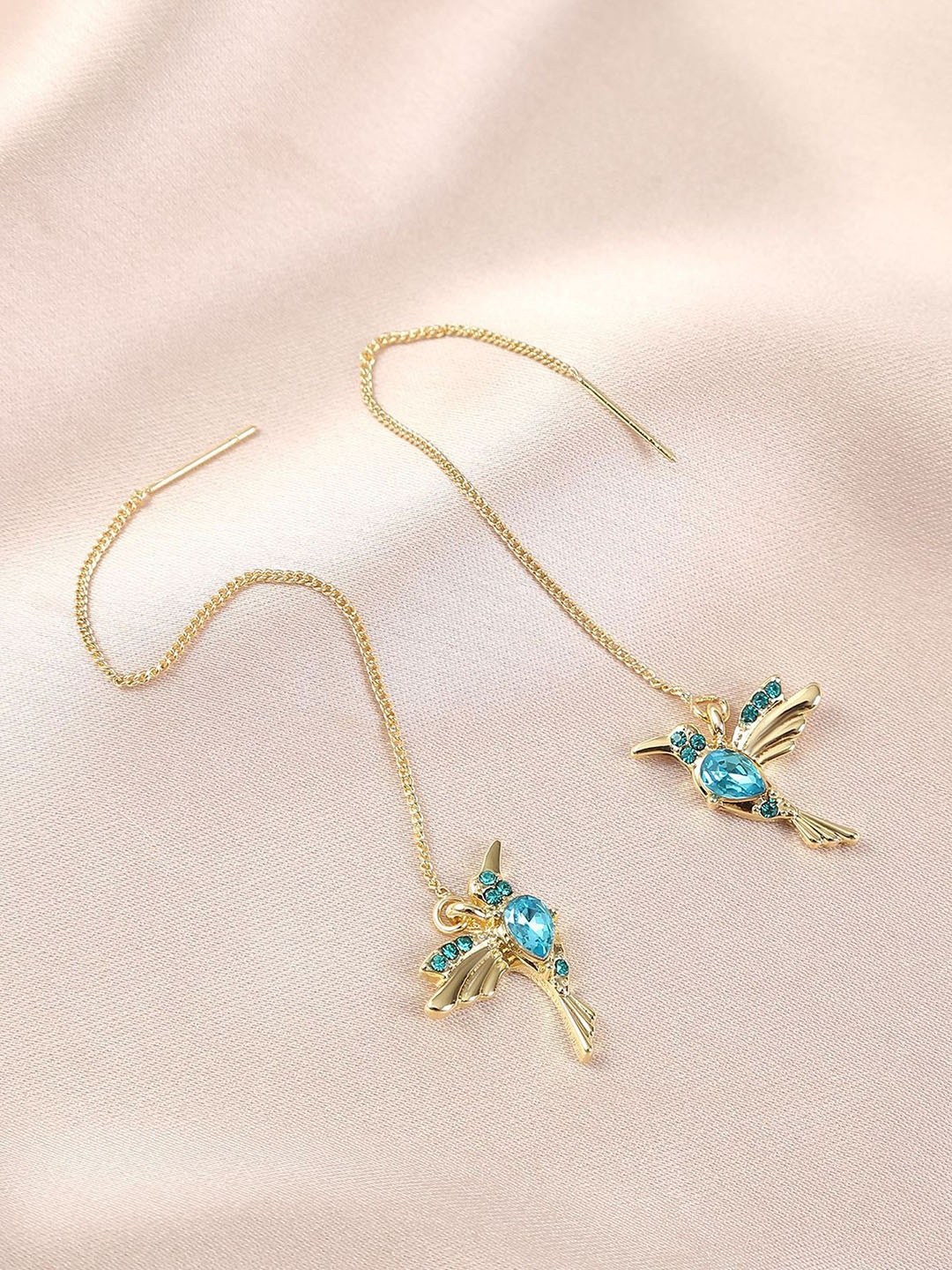 

StyleCast x Revolte Gold-Plated Animal Shaped Stone Studded Drop Earrings