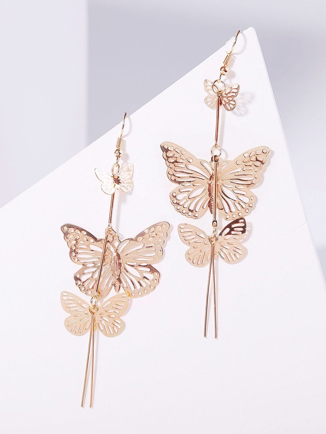 

StyleCast x Revolte Rose Gold-Plated Butterfly Shaped Drop Earrings