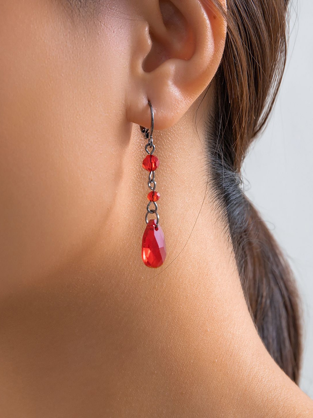 

StyleCast x Revolte Silver-Plated Teardrop Shaped Beaded Drop Earrings