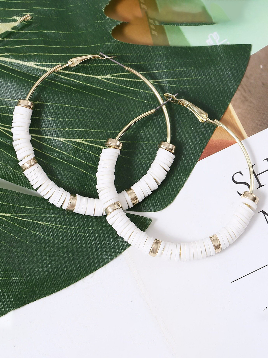 

StyleCast x Revolte Gold-Plated Circular Hoop Earrings, White
