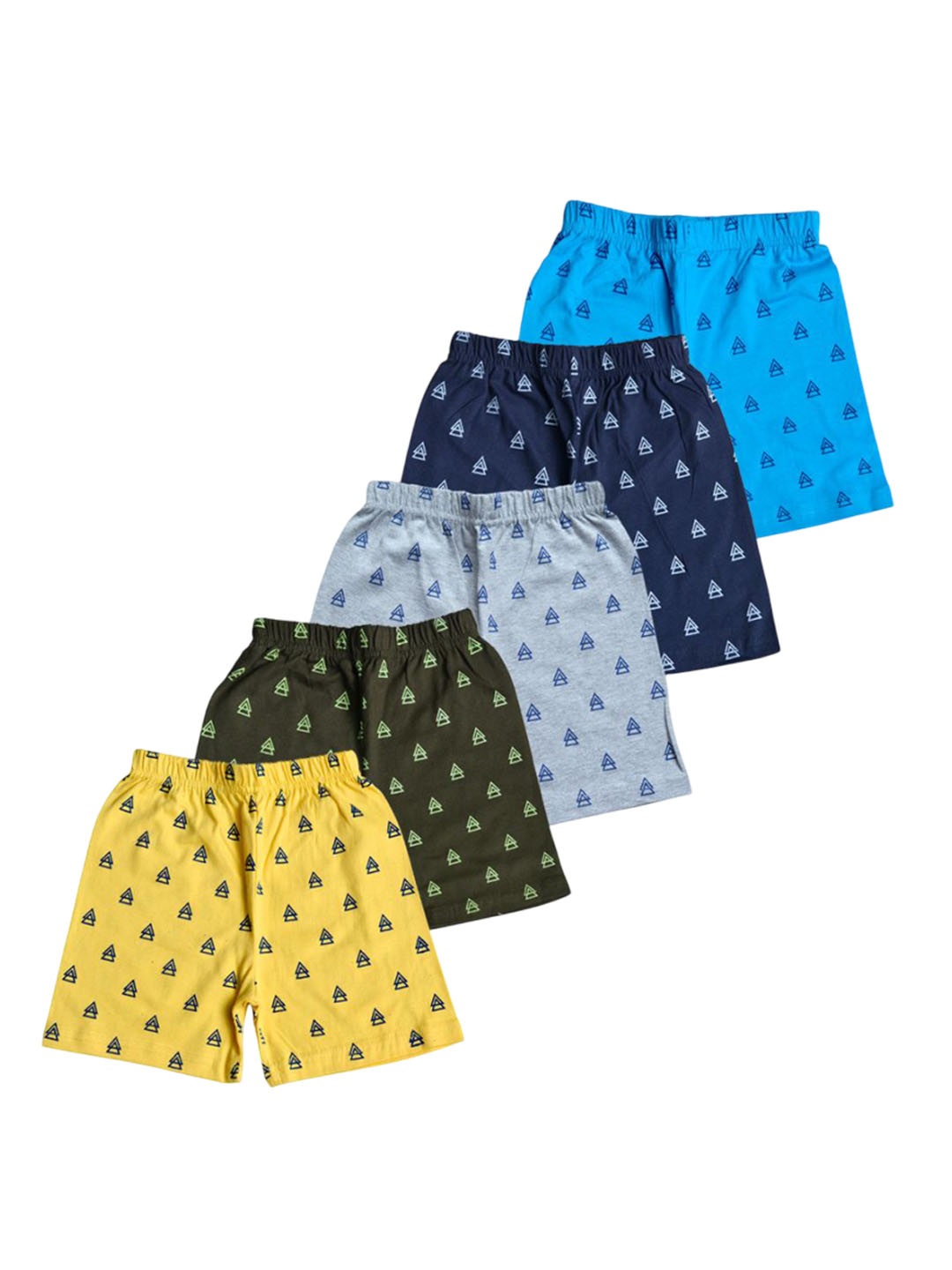 

FAZZA Girls Pack Of 5 Cotton Regular Fit Printed Shorts, Multi
