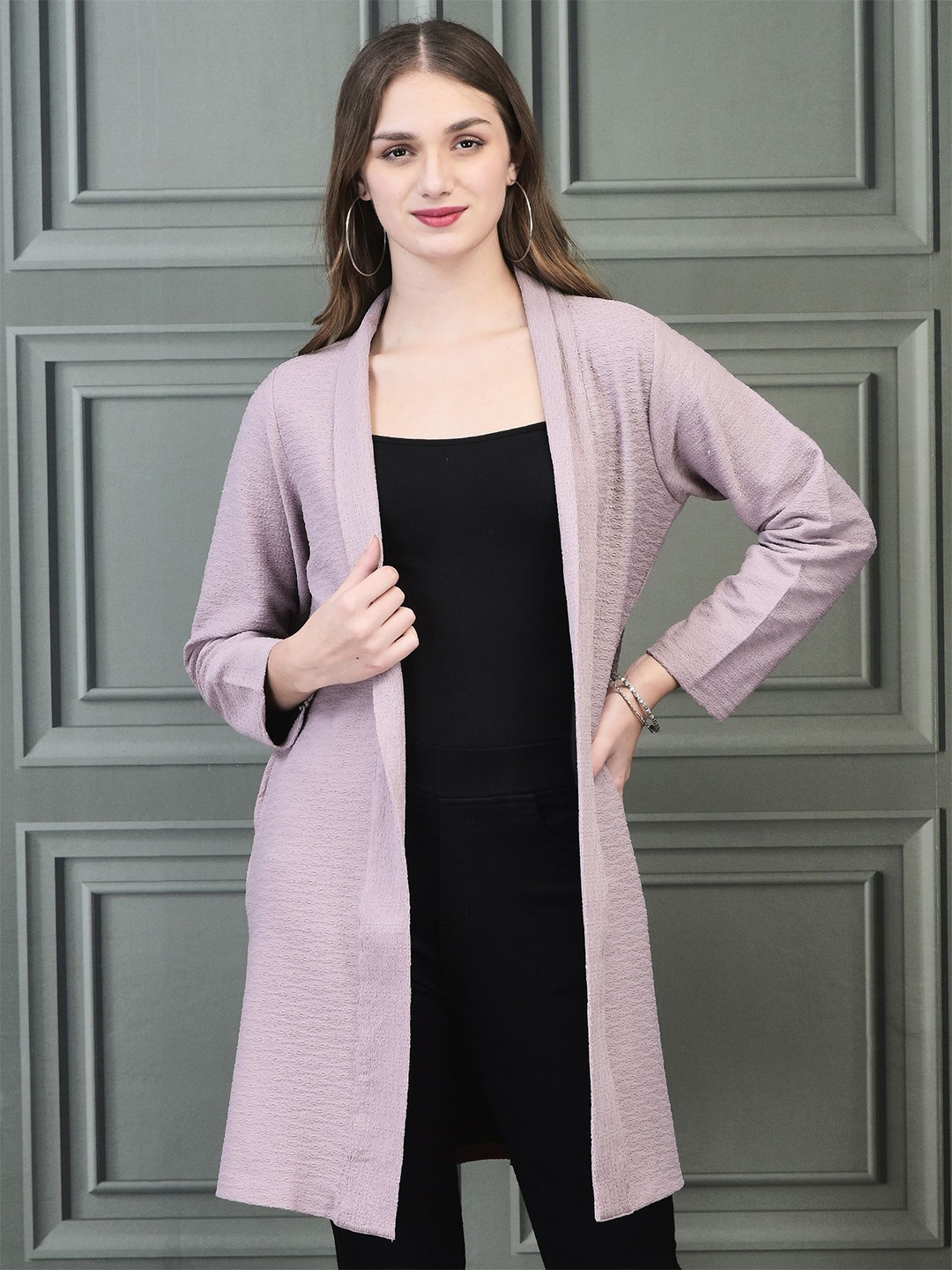 

Shree Women Winter Front Open Long Sleeves Shrug, Lavender