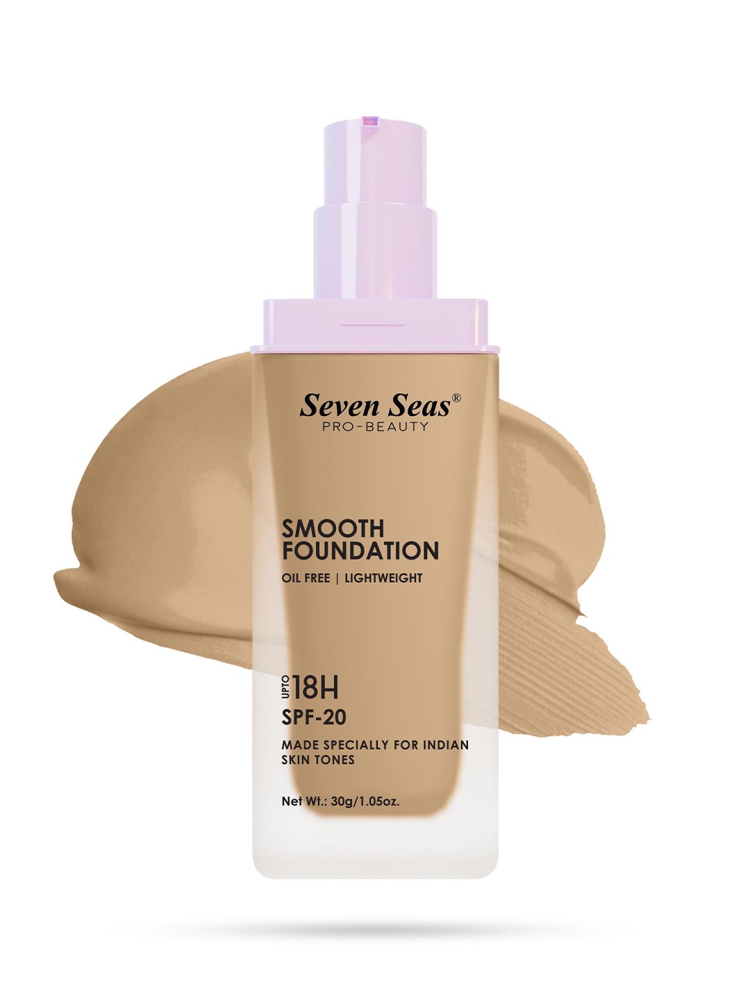 

Seven Seas Matte & Smooth Oil Free Foundation With SPF 20- 30 g - Sun Beige 06