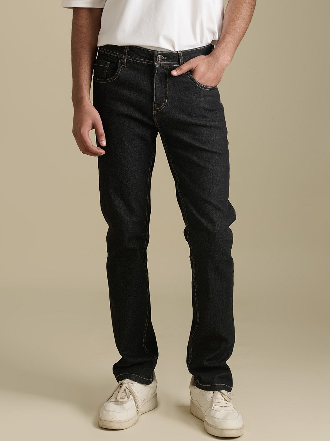 

Beyours Men Lean Slim Fit Jeans, Black