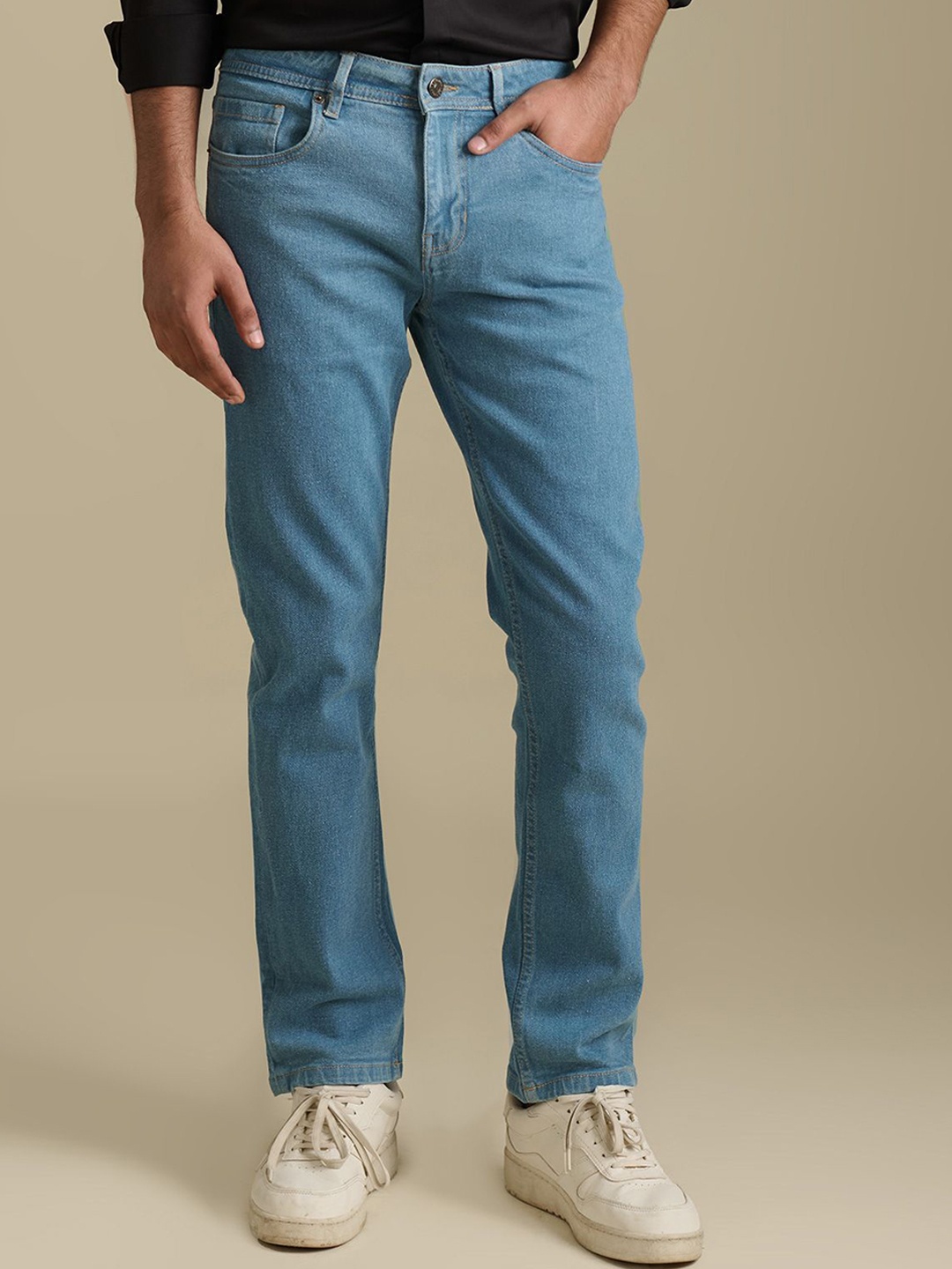 

Beyours Men Lean Slim Fit Low Distress Jeans, Blue