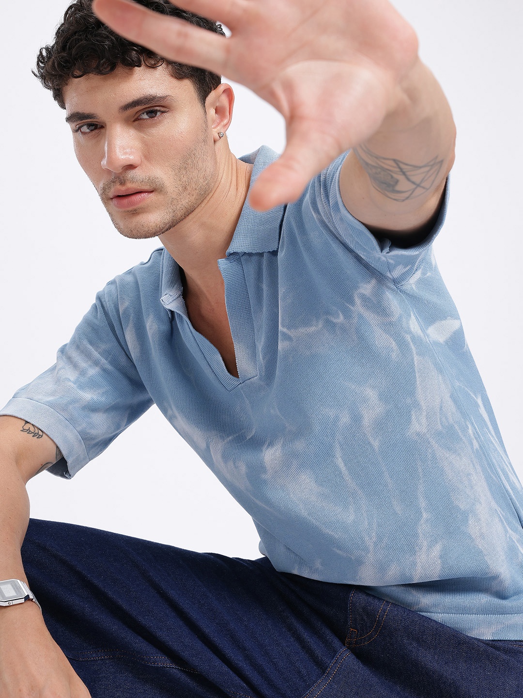 

glitchez Dye Dream Print Relaxed Fit T-shirt, Blue