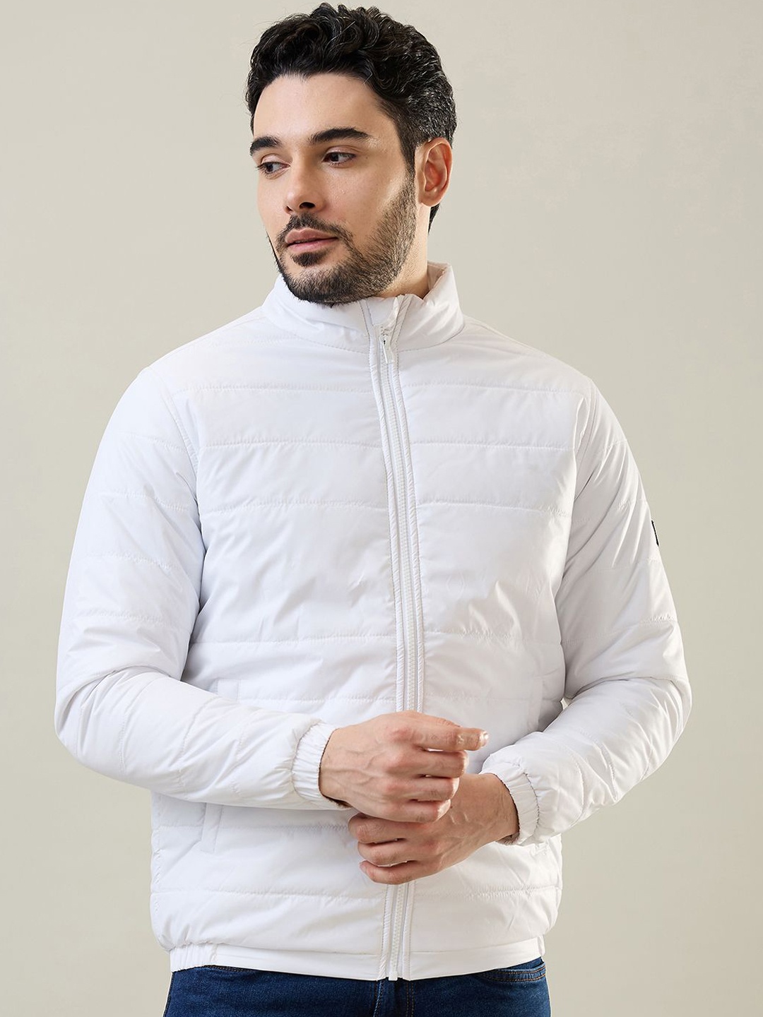 

TIM PARIS Men Solid Lightweight Puffer Jacket, White