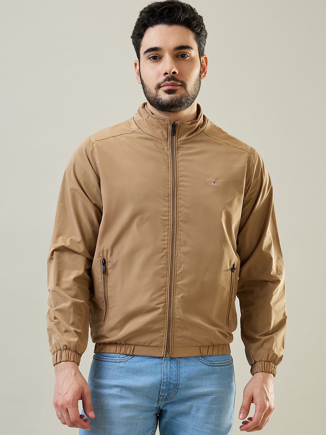 

TIM PARIS Men Polyester Lightweight Crop Tailored Jacket, Orange