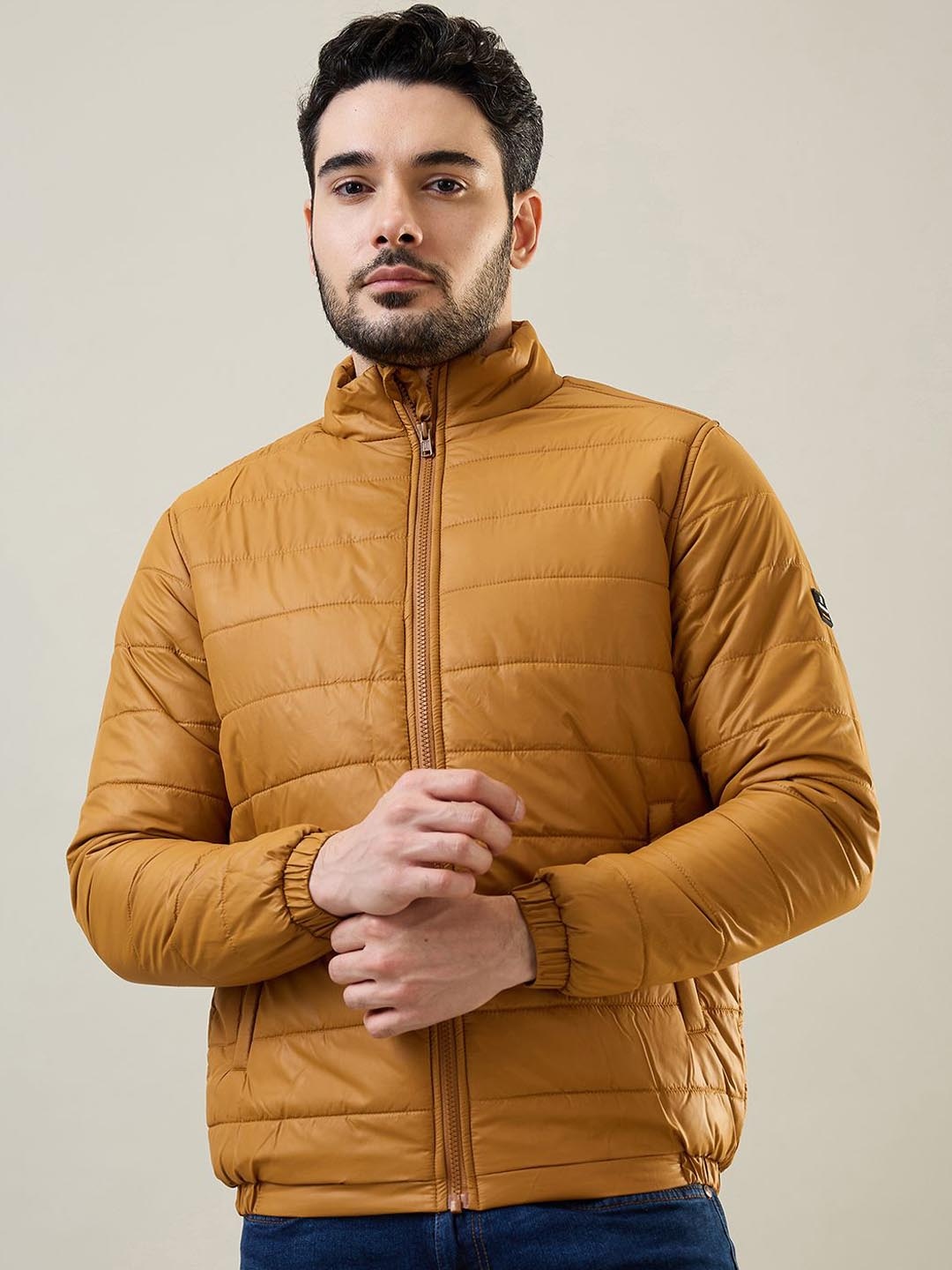 

TIM PARIS Men Solid Lightweight Puffer Jacket, Mustard