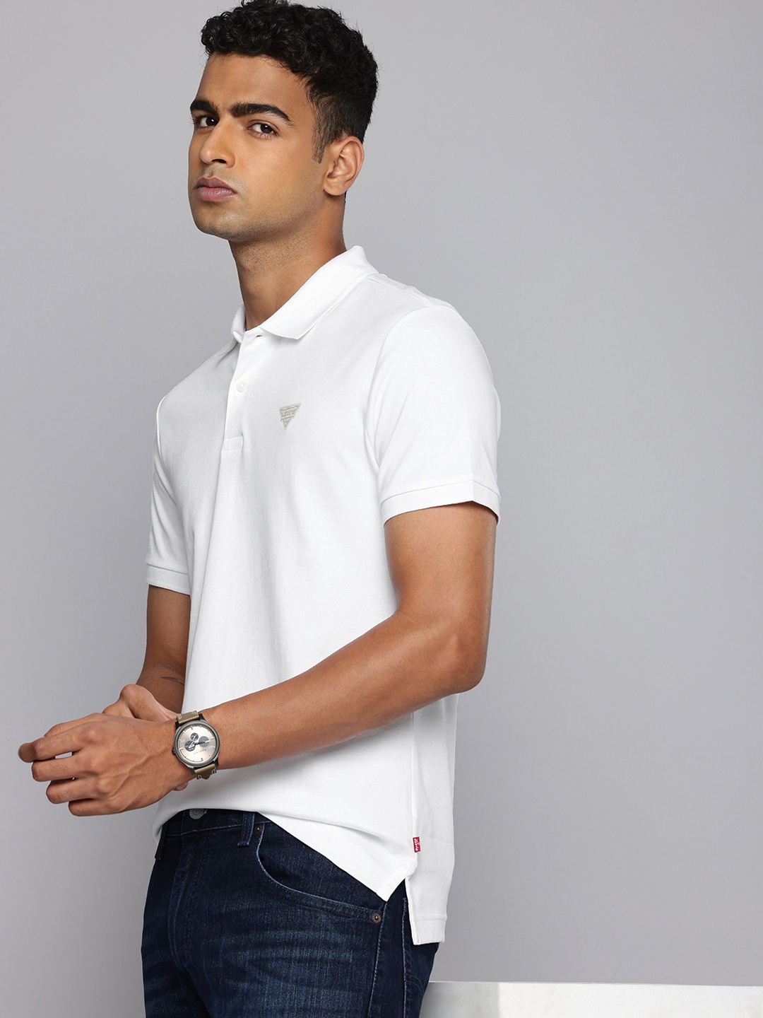 

Levis Polo Collar Slim Fit Pure Cotton T-shirt, White