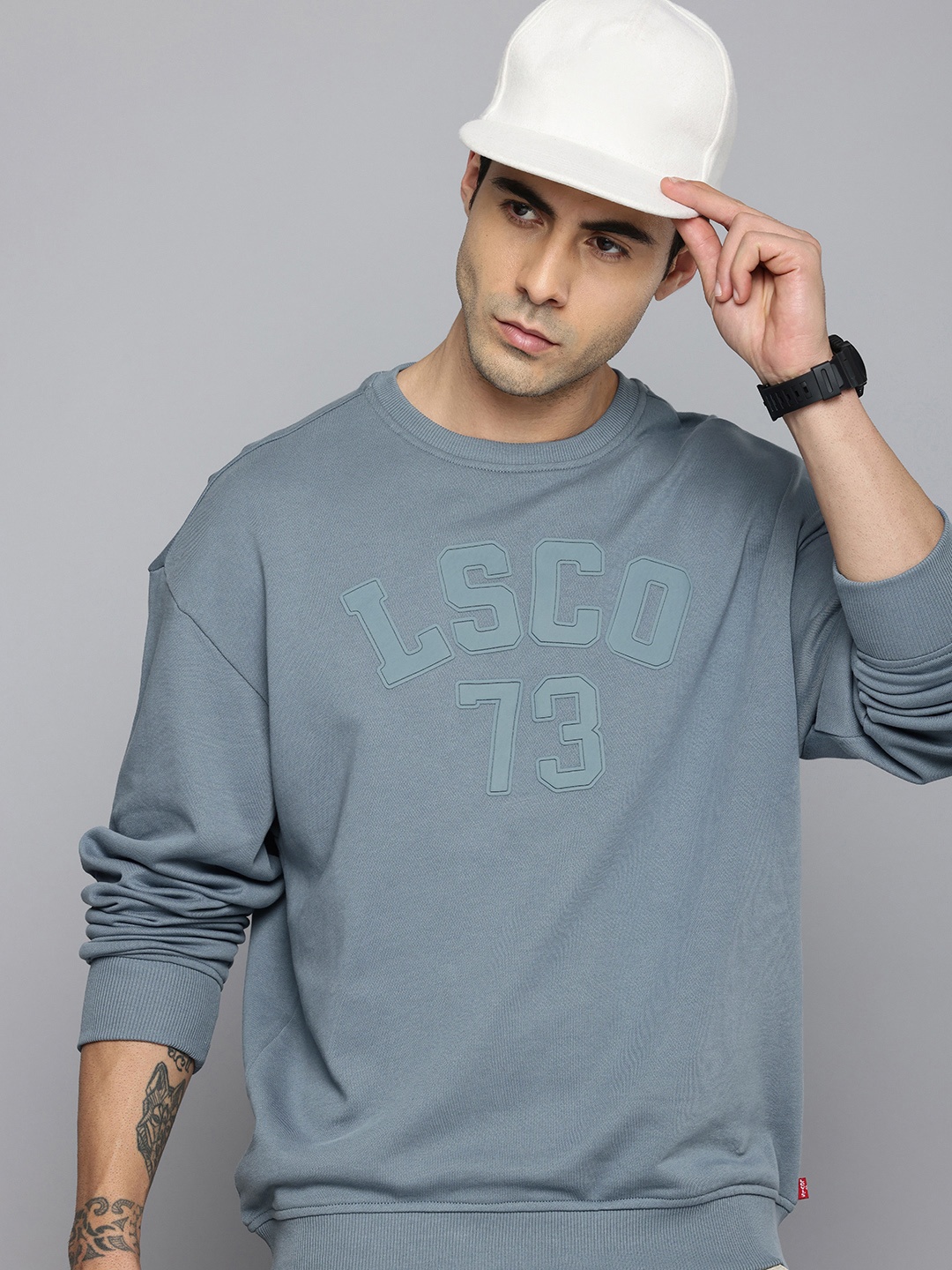 

Levis Typography Printed Pure Cotton Sweatshirt, Blue