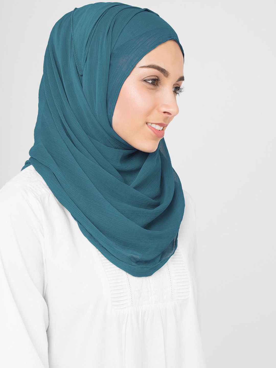 

IDH London Women Solid Cotton Hijab Burqa, Blue