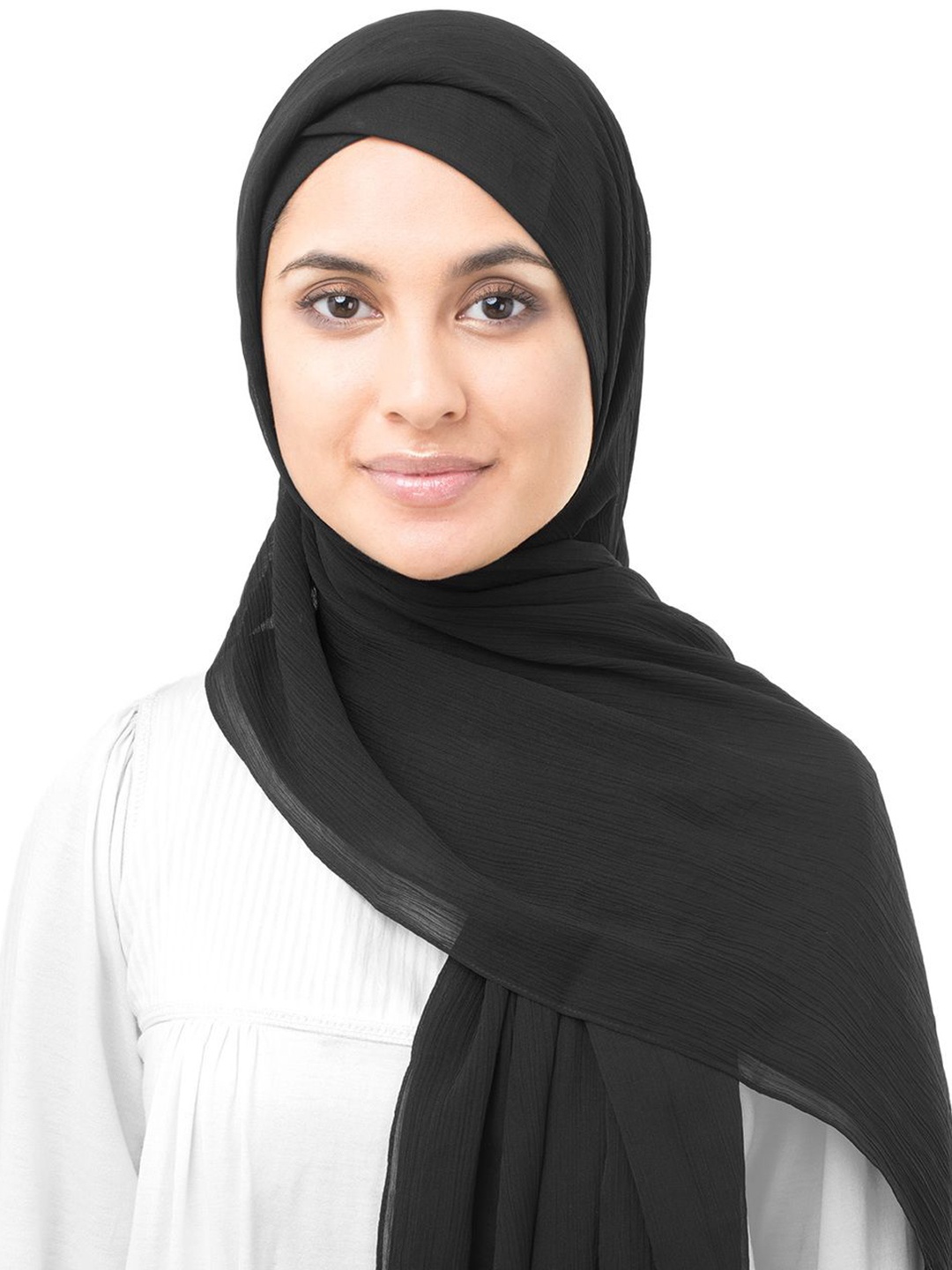 

IDH London Women Solid Cotton Hijab Burqa, Black