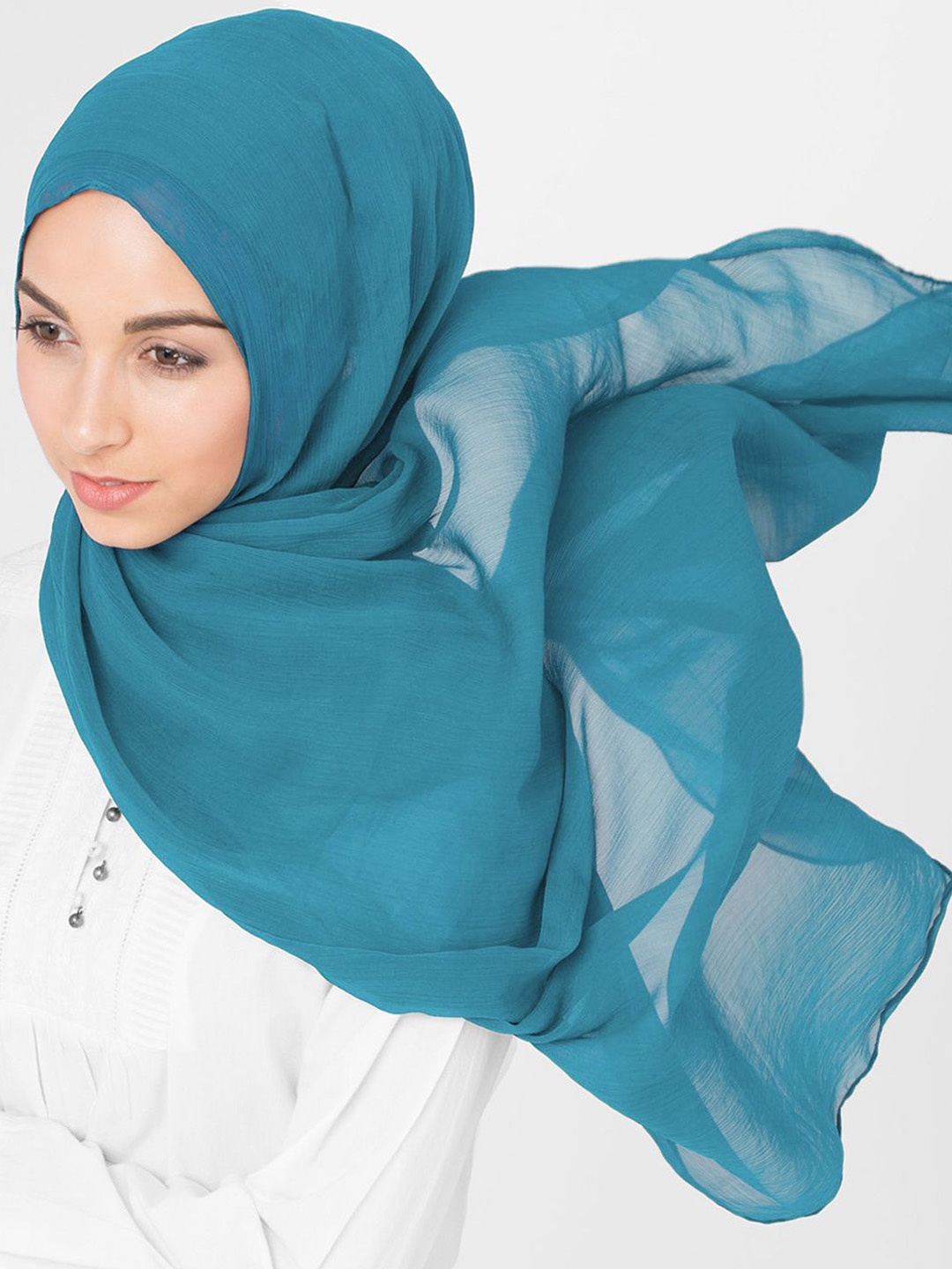 

IDH London Women Solid Hijab Burqa, Blue