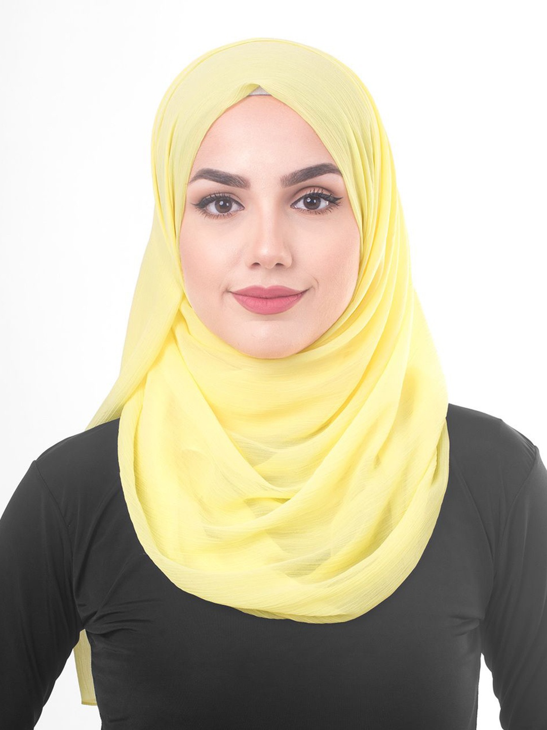 

IDH London Women Solid Cotton Hijab Burqa, Yellow