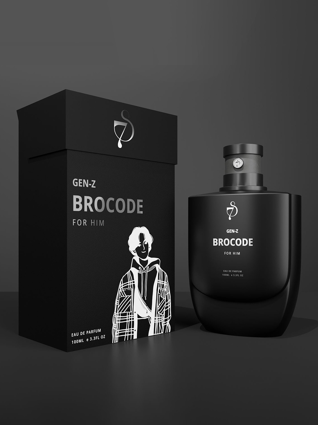 

7S Brocode For Men Long Lasting Eau De Parfume- 100 ml, Black