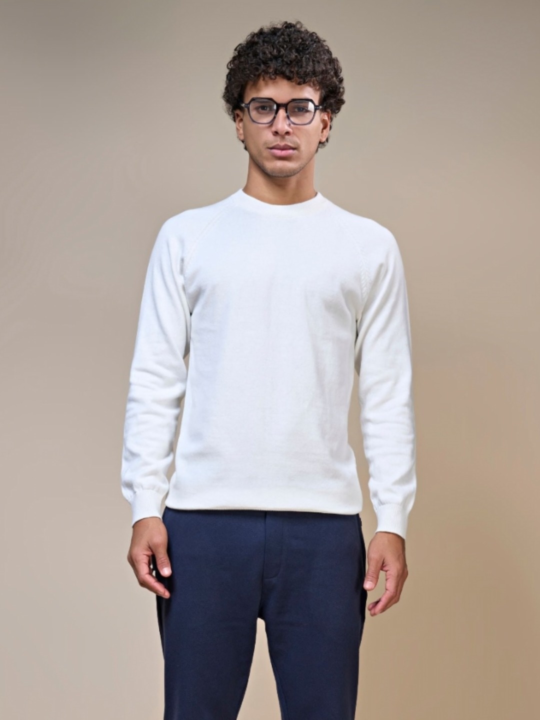 

MAXZONE Men Solid Round Neck Cotton T-shirt, White