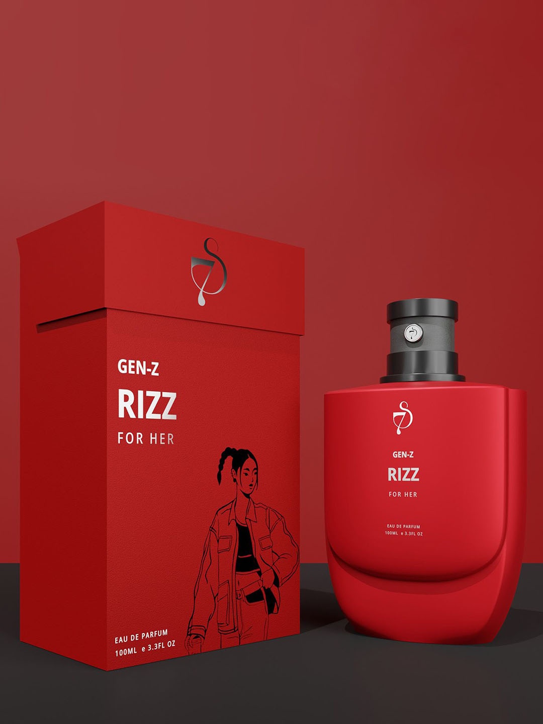 

7S Rizz For Her Eau de Parfume- 100 ml, Red