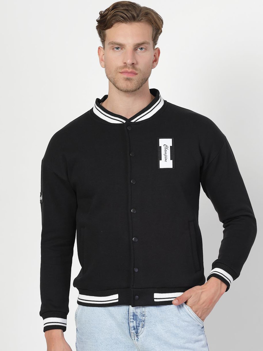 

Invincible Men Varsity Jacket, Black