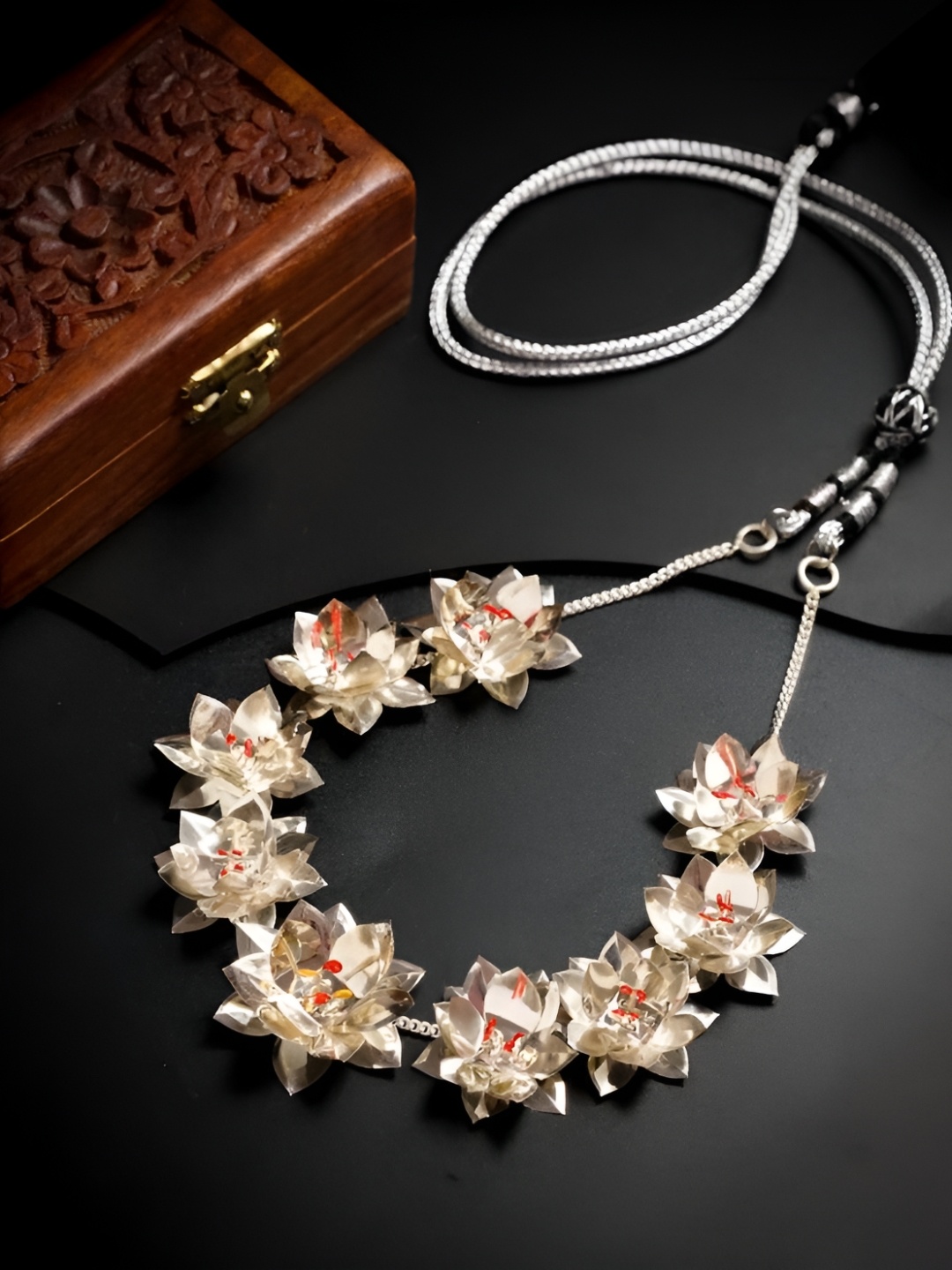 

House of Aadyaa Silver Kamal Haar Pooja Essentials