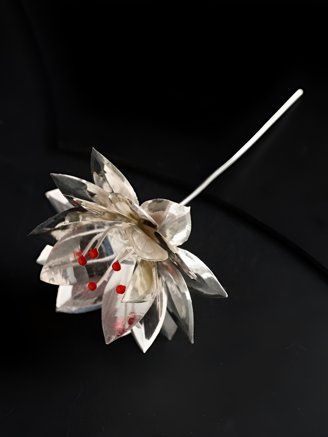 

House of Aadyaa Silver Lotus Pooja Essentials
