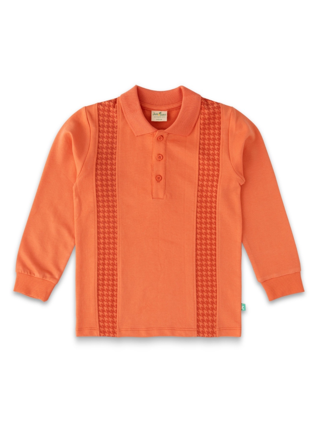 

JusCubs Boys Striped Polo Collar Cotton T-shirt, Orange